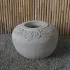 Product image 4 of the product “Balinese style flat round pot, with carving - 70cm Dia., 45 cm Height, Taro sand ”